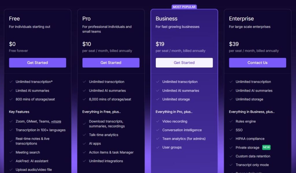 Fireflies pricing