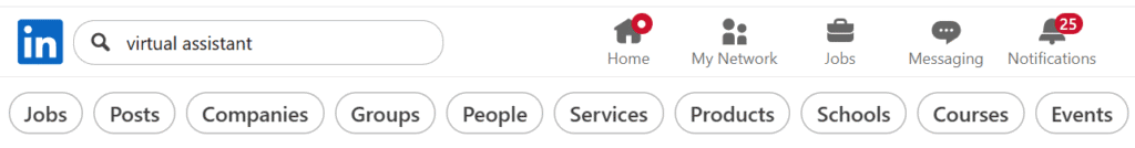 linkedin filter