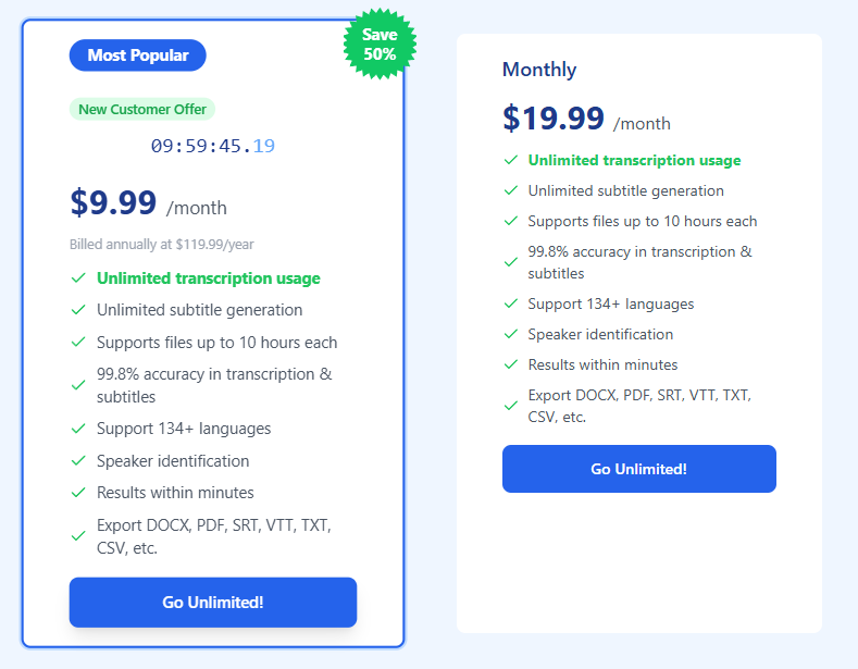 AccurateScribe pricing