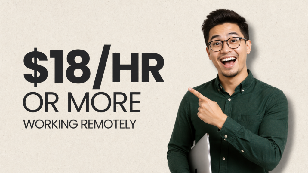18 USD or more working remotely